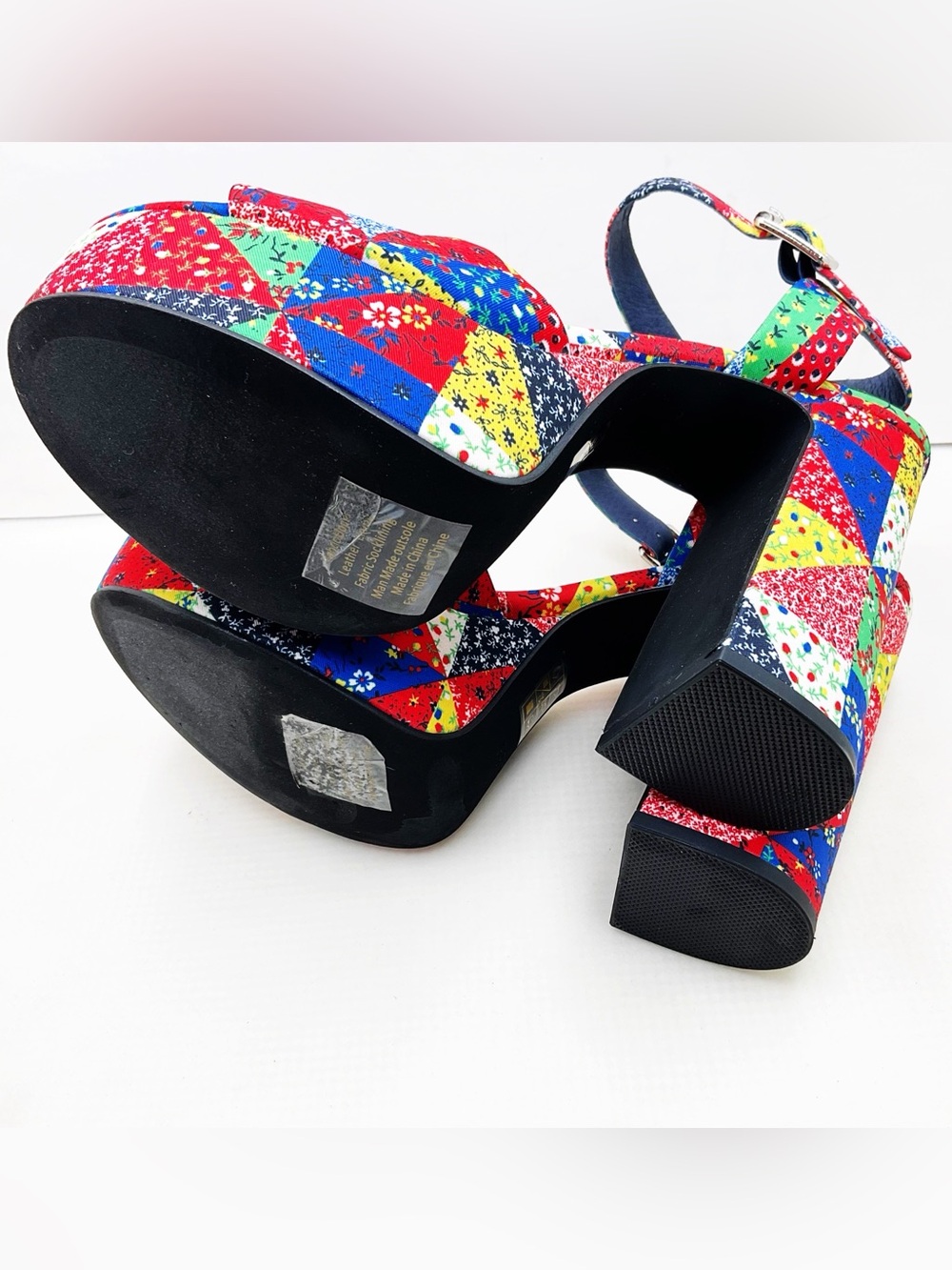 {Jeffrey Campbell} Summers Patchwork Platform Sandals - Picture 10 of 14